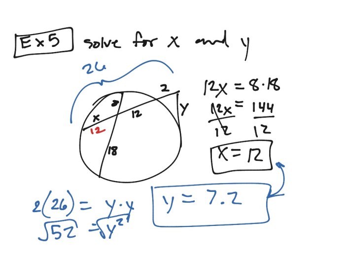 Segment lengths in circles worksheet